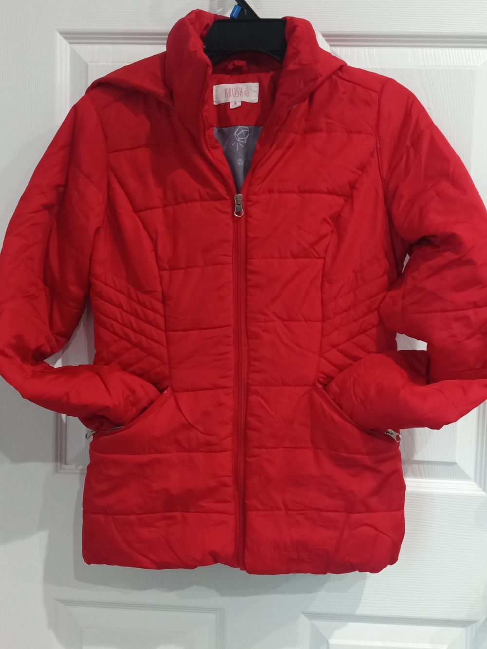 Krush Red Quilted Jacket with Printed Lining